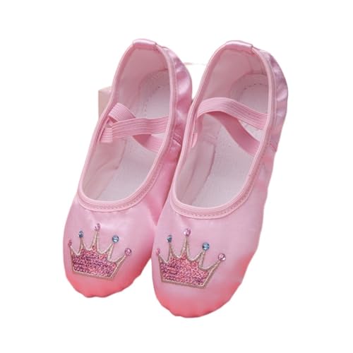 Ballett Spitzenschuhe Kinder Tanzschuh Weiche Sohle Üben Satin Stickerei Ballett Körper Yoga Mädchen Indoor Gymnastikschuhe 735(Color:Elizabeth Pink,Size:25) von LSYHHXC