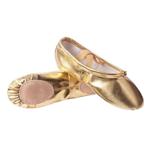 Ballett Spitzenschuhe Mädchen Ballettschuhe Gold Silber Weiche Sohle Ballett Tanz Hausschuhe Kinder Üben Ballerina Schuhe Frau Gymnastik 735(Color:Gold 1,Size:29) von LSYHHXC