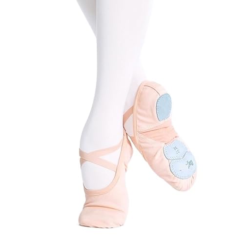 Ballett Spitzenschuhe Professionelle Ballettschuhe Weiche DREI Geteilte Sohle Frauen Mädchen Ballerina Tanzschuhe Stretch Stoff Mesh Splice Ballett Hausschuhe 735(Color:Beige,Size:33) von LSYHHXC