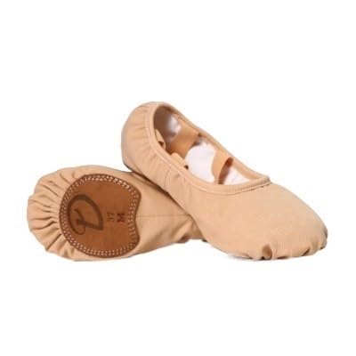 Ballett Spitzenschuhe Professionelle Stretch-Ballett-Tanzschuhe for Damen und Mädchen, Geteilte weiche Sohle, Segeltuch-Ballettpantoffeln, elastische Stoff-Ballettschuhe 735(Color:Tan,Size:33) von LSYHHXC