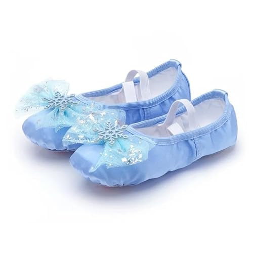 LSYHHXC Ballett Spitzenschuhe Schöne Prinzessin Tanz Weiche Sohlen Ballett Schuh Kinder Mädchen Katze Klaue Chinesische Ballerina Übungen Schuhe 735(Color:Ice Blue,Size:23) von LSYHHXC