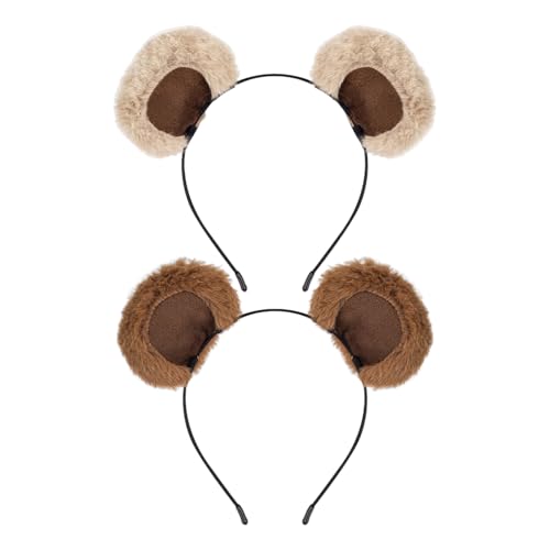 2 Stücke Dünne Bär Haarbänder Niedliche Tier Haarbänder Cartoon Haarbänder Cosplay Haarschmuck Plüsch Haarbänder von LSYYSL