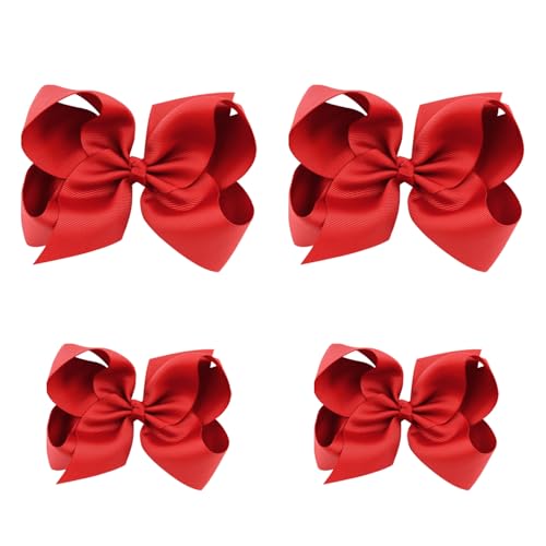 4 Stück Schleife Haarspangen Kinder Haarspangen Rot Hai Clips Frisur Fixing Clips Mädchen Stil Dekorative Clips von LSYYSL