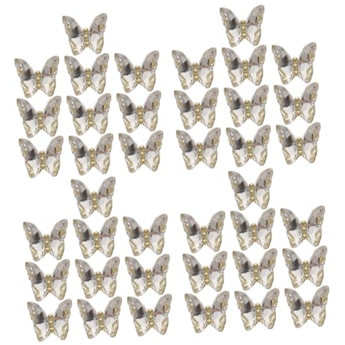 Nail accessories,40 Pcs Butterfly Nail Decoration Rhinestones for Nails San Judas Nail Charm Butterfly Nail Sticker Nail Art Decor White von LSZOZPOSTER