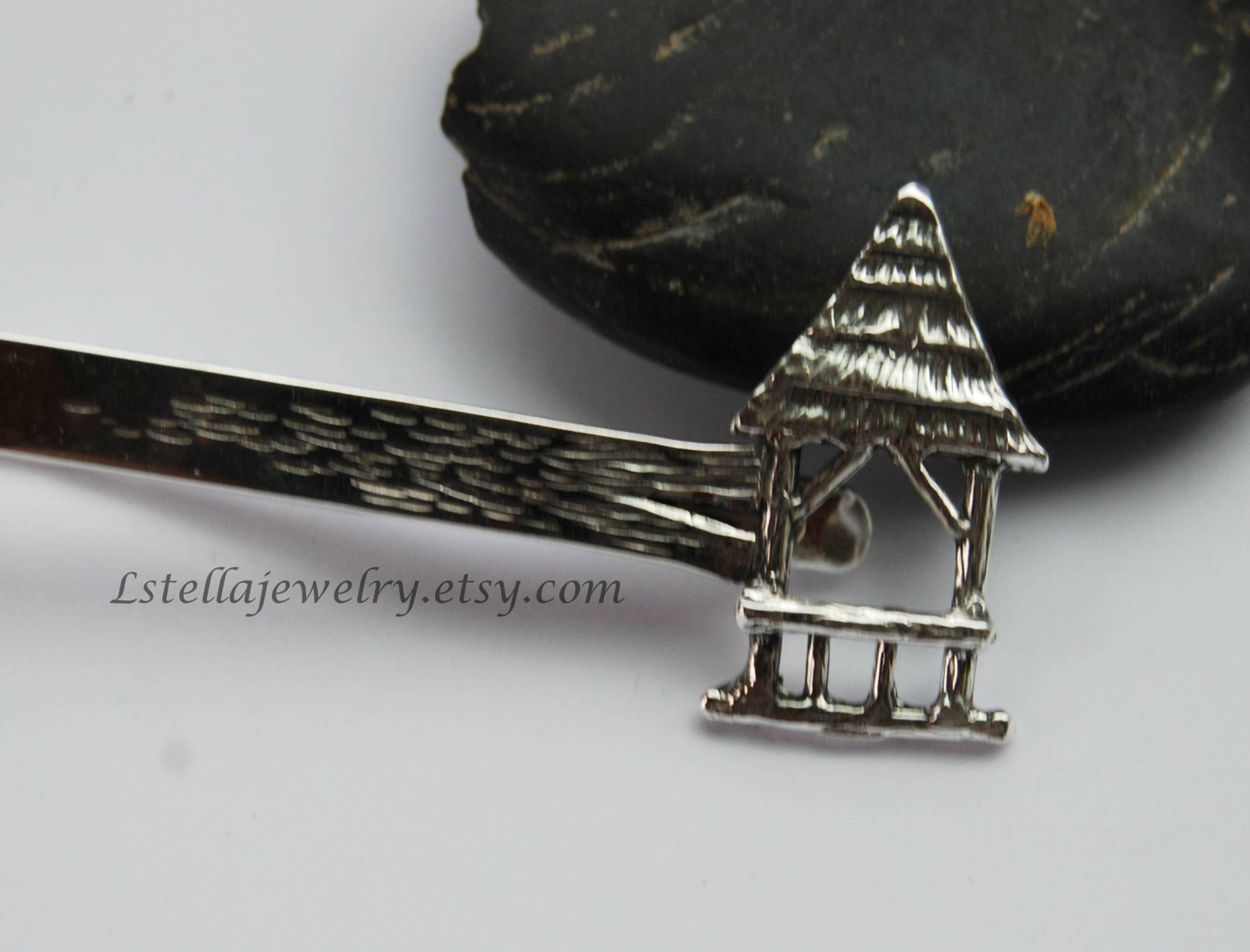 Silberne Krawattenschleife Mit Holzstruktur, Beetstab Aus Silber, 925Er Silber Patina, Silber, Hochzeitsdeko, Hochzeit, Geschenk Für Den Bräutigam von LStellaJewelry