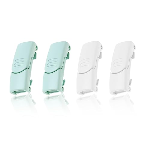 2 Paar Magnetische Schnürsenkelverschluss Kein Binden Verriegelungsclips No Tie Schnellverschluss Lock Clips Schnürsenkel Zubehör für Alle Kinder Und Erwachsene Grün und Weiß von LT Easiyl