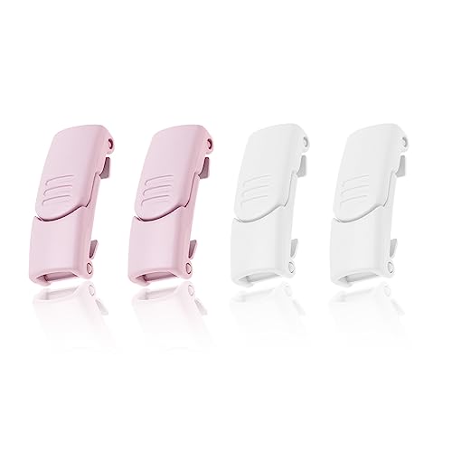 2 Paar Magnetische Schnürsenkelverschluss Kein Binden Verriegelungsclips No Tie Schnellverschluss Lock Clips Schnürsenkel Zubehör für Alle Kinder Und Erwachsene Rosa und Weiß von LT Easiyl