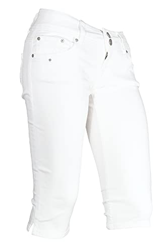 LTB Caprijeans Georget Cycle Slim Fit Stretchjeans Shorts Damen Denim, Farbe:weiß, Hosengrößen:W30, Hosenlänge:L17 von LTB Jeans