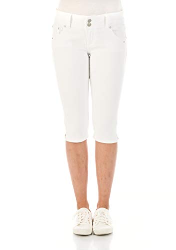 LTB Damen Capri Jeans Georget Cycle Short 3/4 Sommer Hose Denim Stretch Baumwolle W24 W25 W26 W27 W28 W29 W30 W31 W32 W33 W34, Größe:W 31, Farbvariante:White (100) von LTB Jeans