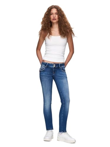 LTB Damen Jeans Molly 200 Low Waist - Slim Fit - Blau W27-W34 Stretch Cotton, Größe:32W / 30L, Farbe:15919-55573 Vinolia Wash von LTB Jeans