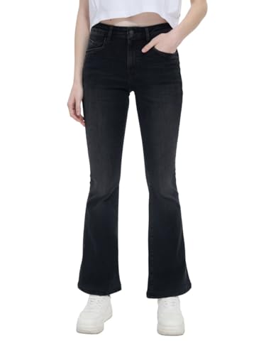 LTB Damen Jeans Novi - High Waist - Flared Fit - Schwarz W27-W34 Stretch, Größe:33W / 32L, Farbe:15193-55201 Oriane Wash von LTB Jeans