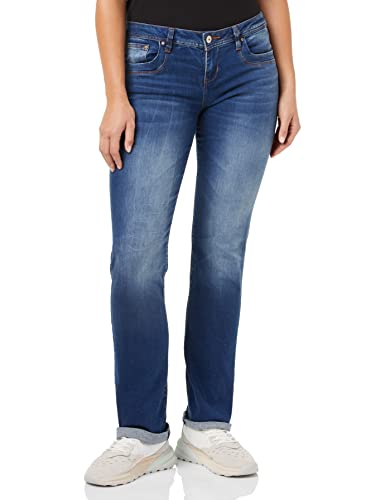 LTB Jeans Damen Valentine Straight Fit Jeanshose Denim Stretch Hose Pants Tiefer Bund Basic Baumwolle Blau w25, Farbe:Blue Lapis Wash (50201-14187-54342), Größe:25W / 30L von LTB Jeans