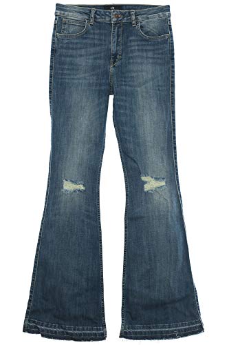 LTB Gwena Flare Jeans Hose Damen Stretch Denim Bootcut Schlaghose Used Look, Farbe:blau, Hosengrößen:W30, Hosenlängen:L33 von LTB Jeans