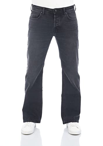 LTB Jeans Hose Herren Bootcut Timor Denim Stretch Tiefer Bund Blau Schwarz 28W - 40W 30L - 36L, Farbvariante:Black Wash (200), Größe:29W / 36L von LTB Jeans