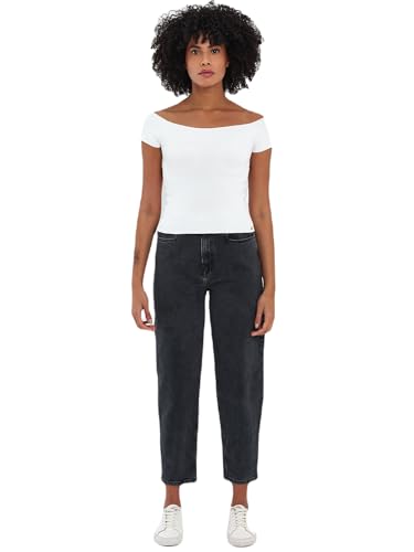 LTB Jeans Damen Freizeit-Top Codopo aus Polyester Kurzarm mit Schulterfreier Ausschnitt - Größe XS in Weiß von LTB Jeans