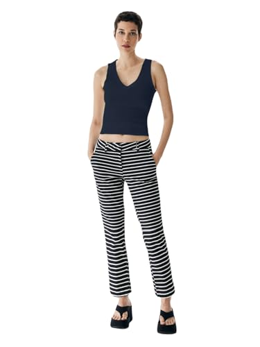 LTB Jeans Damen Freizeit-Top Lonoro aus Baumwollmischung Ärmellos mit V-Ausschnitt - Größe M in Blau von LTB Jeans