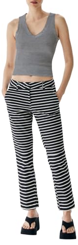 LTB Jeans Damen Freizeit-Top Lonoro aus Baumwollmischung Ärmellos mit V-Ausschnitt - Größe XL in Grau von LTB Jeans