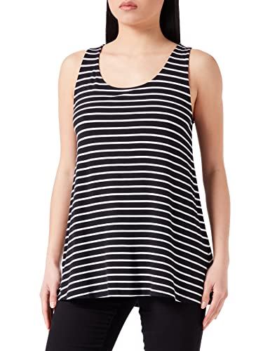 LTB Jeans Damen Gecaha Trägershirt/Cami Shirt, Black White Stripes 886, S von LTB Jeans