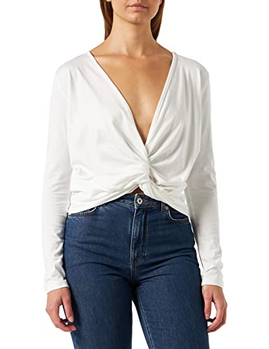 LTB Jeans Damen Getomo Langarmshirt, White 100, M von LTB Jeans