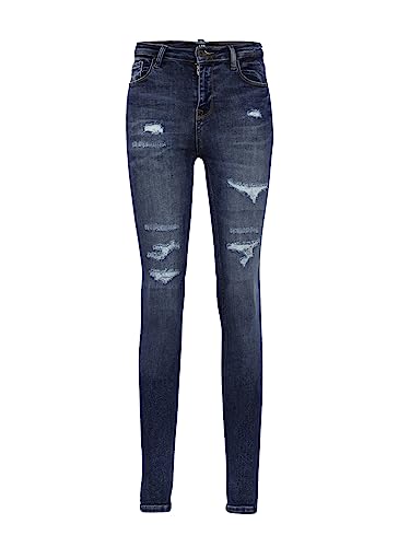 LTB Jeans Damen Jeans Amy X - Jeans Damen Skinny aus Baumwollmischung Skinny Denim Dunkel mit Reißverschluss Hohe Taille - Blau von LTB Jeans