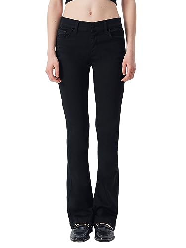 LTB Jeans Damen Jeans Fallon - Jeans Damen Wideleg aus Baumwollmischung Wideleg Denim Dunkel mit Reißverschluss Mittlere Taille - Schwarz von LTB Jeans