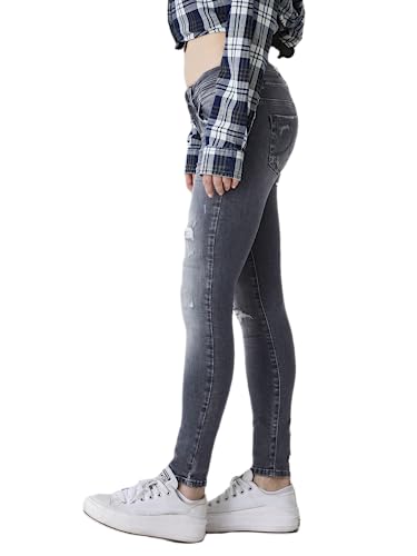 LTB Jeans Damen Jeans Julita X - Jeans Damen Skinny aus Baumwollmischung Skinny Denim Mittel mit Reißverschluss Niedrige Taille - Grau von LTB Jeans