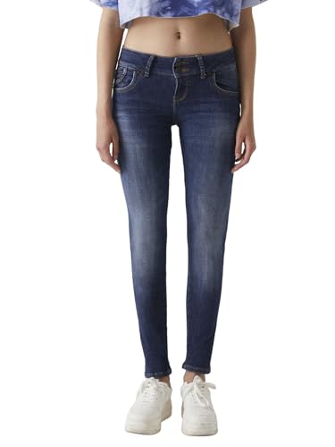 LTB Jeans Damen Jeans Molly M - Jeans Damen Slim aus Baumwollmischung Slim Denim Dunkel mit Reißverschluss Mittlere Taille - Blau von LTB Jeans