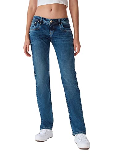 LTB Jeans Damen Jeans Valentine Straight Fit Jeanshose Denim Stretch Hose Pants Tiefer Bund Basic Baumwolle Blau w25, Farbe:Blue Lapis Wash (3923), Größe:25W / 32L, 50201-12747-3923 von LTB Jeans