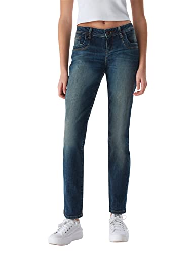 LTB Damen Jeans Valentine Straight Fit Jeanshose Denim Stretch Hose Pants Tiefer Bund Basic Baumwolle Blau w33, Farbe:Blue Lapis Wash (3923), Größe:33W / 32L von LTB Jeans
