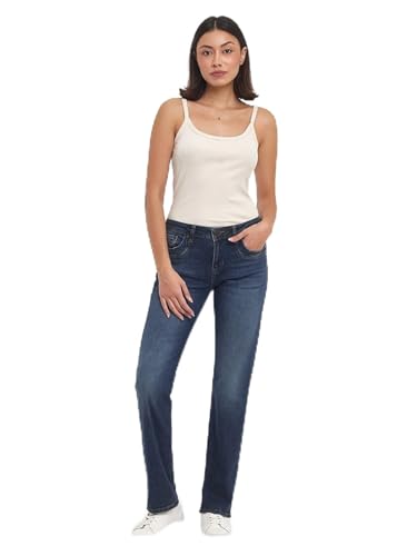 LTB Jeans Damen Jeans Vilma - Jeans Damen Straight aus Baumwollmischung Straight Denim Dunkel mit Reißverschluss Mittlere Taille - Blau von LTB