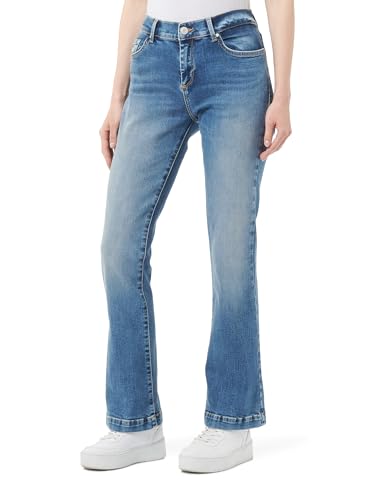 LTB Jeans Damen Jeanshose Fallon - Jeans Damen mit Reißverschluss und einfachen 5 Taschen, Flacher Vorderseite und mittlerer Taille aus Baumwollmischung - Mittel Blau Größe 33/30 von LTB Jeans