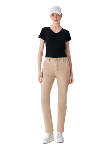 LTB Jeans Damen Jeanshose Marisse B - Jeans Damen mit Reißverschluss und SchrägTaschen, Flacher Vorderseite und mittlerer Taille aus Baumwollmischung - Hell Beige Größe 25/32 von LTB Jeans