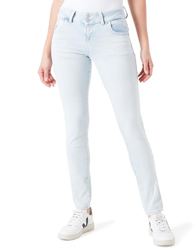 LTB Jeans Damen Jeanshose Molly M - Jeans Damen mit Reißverschluss und einfachen 5 Taschen, Flacher Vorderseite und mittlerer Taille aus Baumwollmischung - Hell Blau Größe 32/30 von LTB Jeans