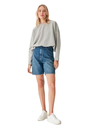 LTB Jeans Damen Jeansshorts Larie - Bermudashorts mit Reißverschluss und hoher Taille hergestellt aus Baumwolle - Größe XL in der Farbe Blau von LTB Jeans