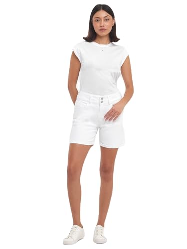LTB Jeans Damen Jeansshorts Rosina - Bermudashorts mit Reißverschluss und mittlerer Taille hergestellt aus Einer Baumwollmischung - Größe L in der Farbe Weiß von LTB Jeans