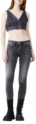 LTB Jeans Damen Nicole - Skinny Fit mit Mittlere Taille und Reißverschluss in Grau aus Baumwollmischung - Größe W25L32 von LTB Jeans