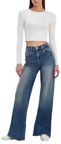 LTB Jeans Damen Weyna B - Weit Fit mit Hohe Taille und Reißverschluss in Blau aus Baumwollmischung - Größe W29L34 von LTB