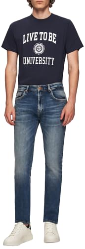 LTB Jeans Herren Hollywood 300 - Straight Mid Rise Basic-5-Pocket Dark Wash Blau aus Baumwollgemisch - Größe W32L34 von LTB Jeans