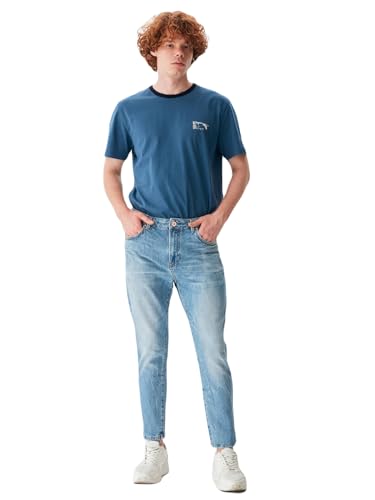 LTB Jeans Herren Jeans Reeves Schlank aus Baumwollmischung Tapered Denim mit Mittlere Taille in Light Blau von LTB Jeans