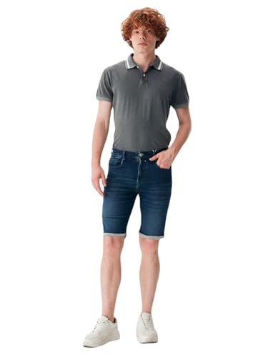 LTB Jeans Herren Jeansshorts Cary - Shorts Herren Niedrige Taille, Bermudashorts mit Reißverschluss in Blau - Größe XL von LTB Jeans