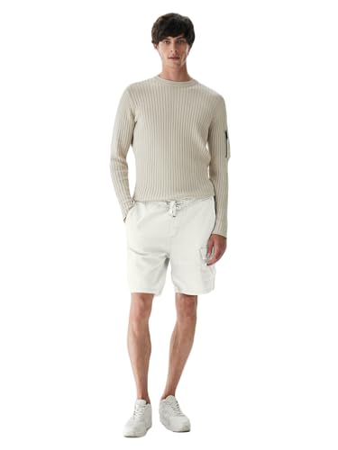 LTB Jeans Herren Shorts Modern Fit Hebono - Mittlere Taille Pull On Cargoshorts aus Baumwollmischung - Weiß Größe S von LTB Jeans