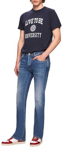 LTB Jeans Herren Tinman 400 - Bootcut Mid Rise Basic-5-Pocket Medium Wash Blau aus Baumwollgemisch - Größe W36L34 von LTB Jeans