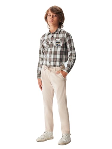 LTB Jeans Hosen für Jungen Kadoyo Chinohose Schlank Passform Reißverschluss mit Mittlere Taille aus Baumwollmischung in Cremefarben Größe -104CM von LTB Jeans