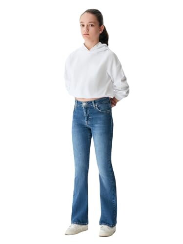 LTB Jeans Jungen-Jeanshosen Noelia G Flared Mittlere Taille mit Reißverschluss aus Baumwollmischung in Mittelblau - Größe 110CM von LTB Jeans