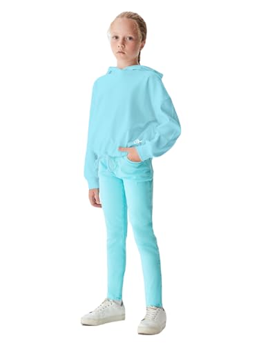 LTB Jeans Mädchen Kapuzenpullover Renaza Langarm Mit Kapuze zum Überziehen in Blau aus 100% Baumwolle - Größe 104CM von LTB Jeans