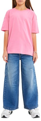 LTB Jeans Mädchen T-Shirt Kokaha Pull-On T Shirt mit LTB Print Kurzarm U-Boot-Ausschnitt aus 100% Baumwolle in Rosa - Größe 104CM von LTB Jeans
