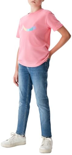LTB Jeans Mädchen T-Shirt Selopo Pull-On T Shirt mit LTB Print Kurzarm Crew Neck aus 100% Baumwolle in Rosa - Größe 116CM von LTB Jeans