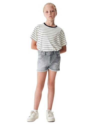 LTB Jeans Shorts für Mädchen Judie G Bermudas Slim Mittlere Taille mit Reißverschluss in Grau aus Baumwollmischung - Größe 116CM von LTB Jeans