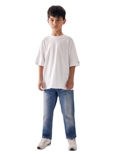 LTB Jeans T-Shirts für Jungen Yalepe Kurzarm T-Shirt mit LTB Logo Print in Weiß Größe - 176CM von LTB Jeans