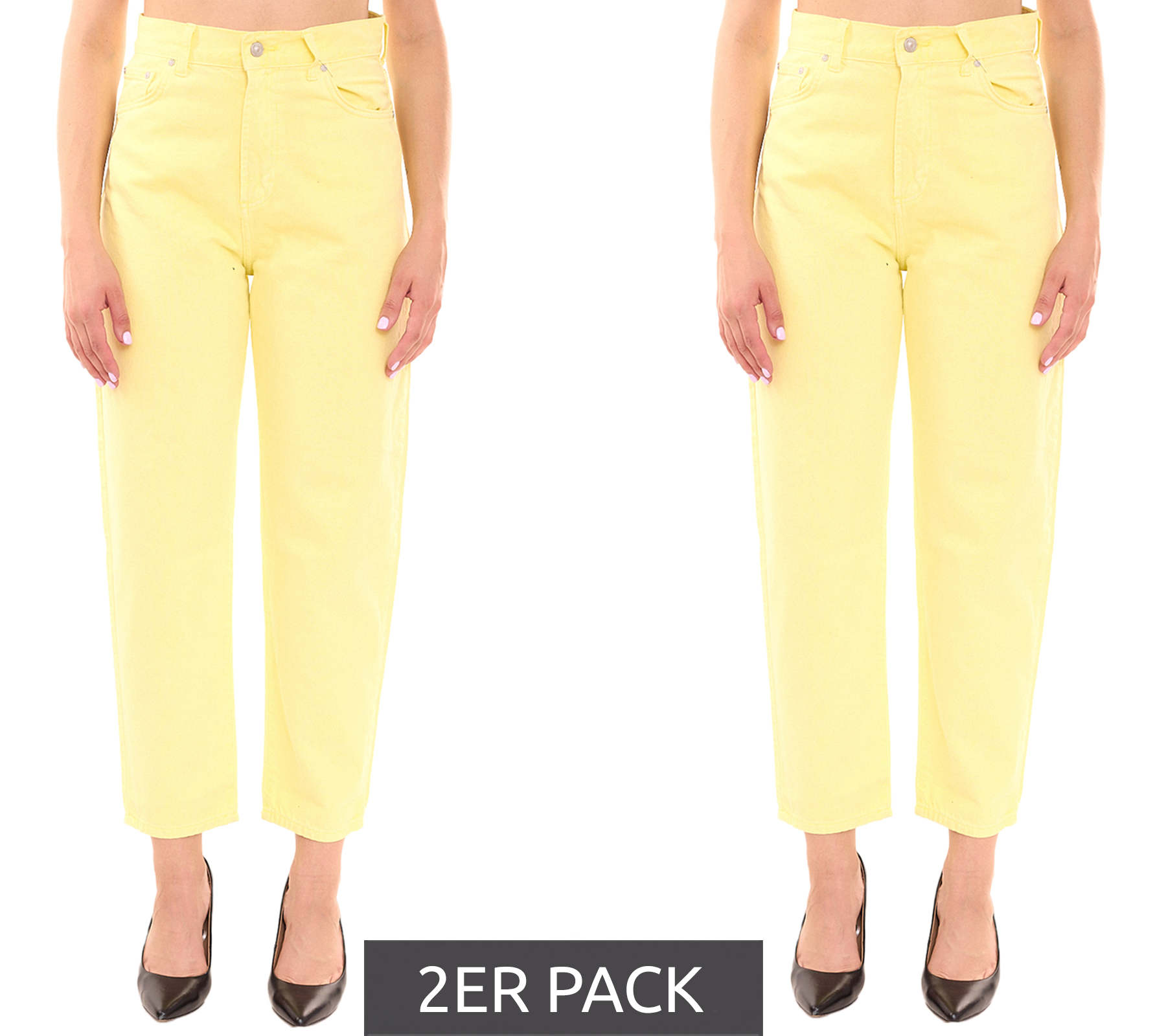 2er Pack LTB Shena Damen Jeans modische 7/8-Hose im 5-Pocket-Style Loose-Fit 81562566 Gelb von LTB
